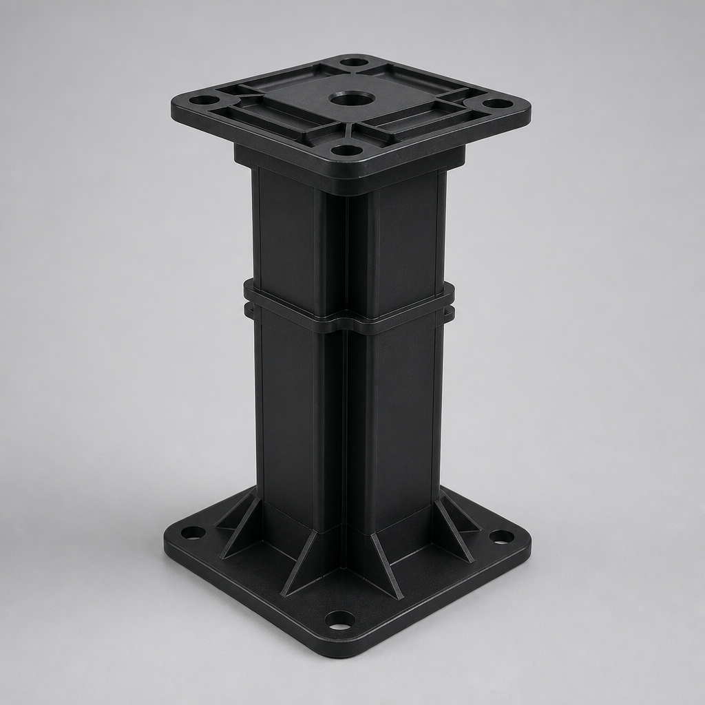 LoftRise single loft stilt riser with wide base flange and top mounting plate